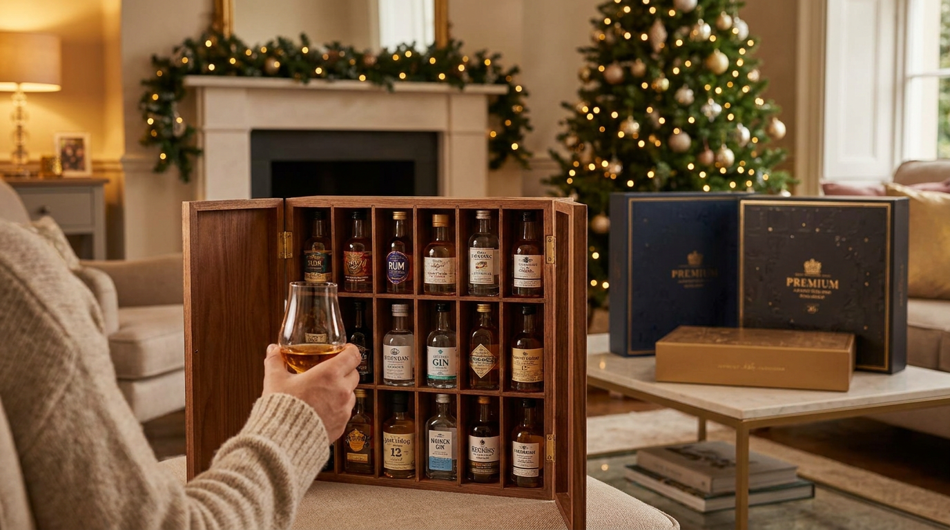 Eksklusive julekalendre med rom, gin og whisky 2024