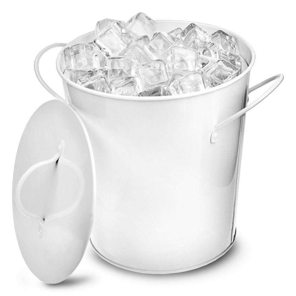 DRINKSTUFF, Isspand Hvid Galvaniseret stål Isoleret Billede af DRINKSTUFF, Isspand Hvid Galvaniseret stål Isoleret