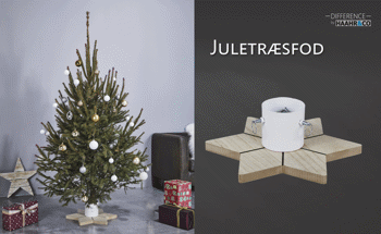 Juletræsfod Stjerneformet i Metal 4300627 by HAAHR & CO color Hvid, Træ