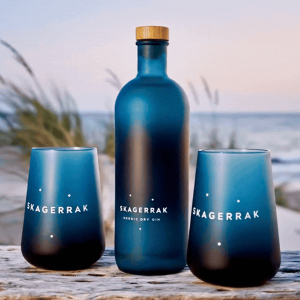 Skagerrak Nordic Dry Gin Fl 70 & 2 glas Skagerrakginogglas by Barlife color Sort