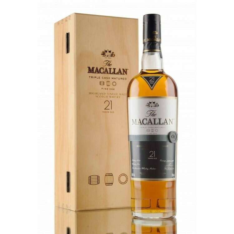 Macallan Macal Fine Oak 21 Yo Speyside Single Malt Fl 70 Drikkevarer