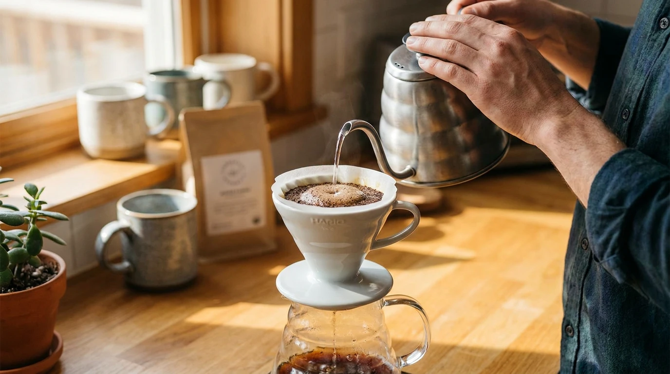 Pour over kaffe? Hvad er det egentlig og hvordan er Hario anderledes end gammeldags filterkaffe?