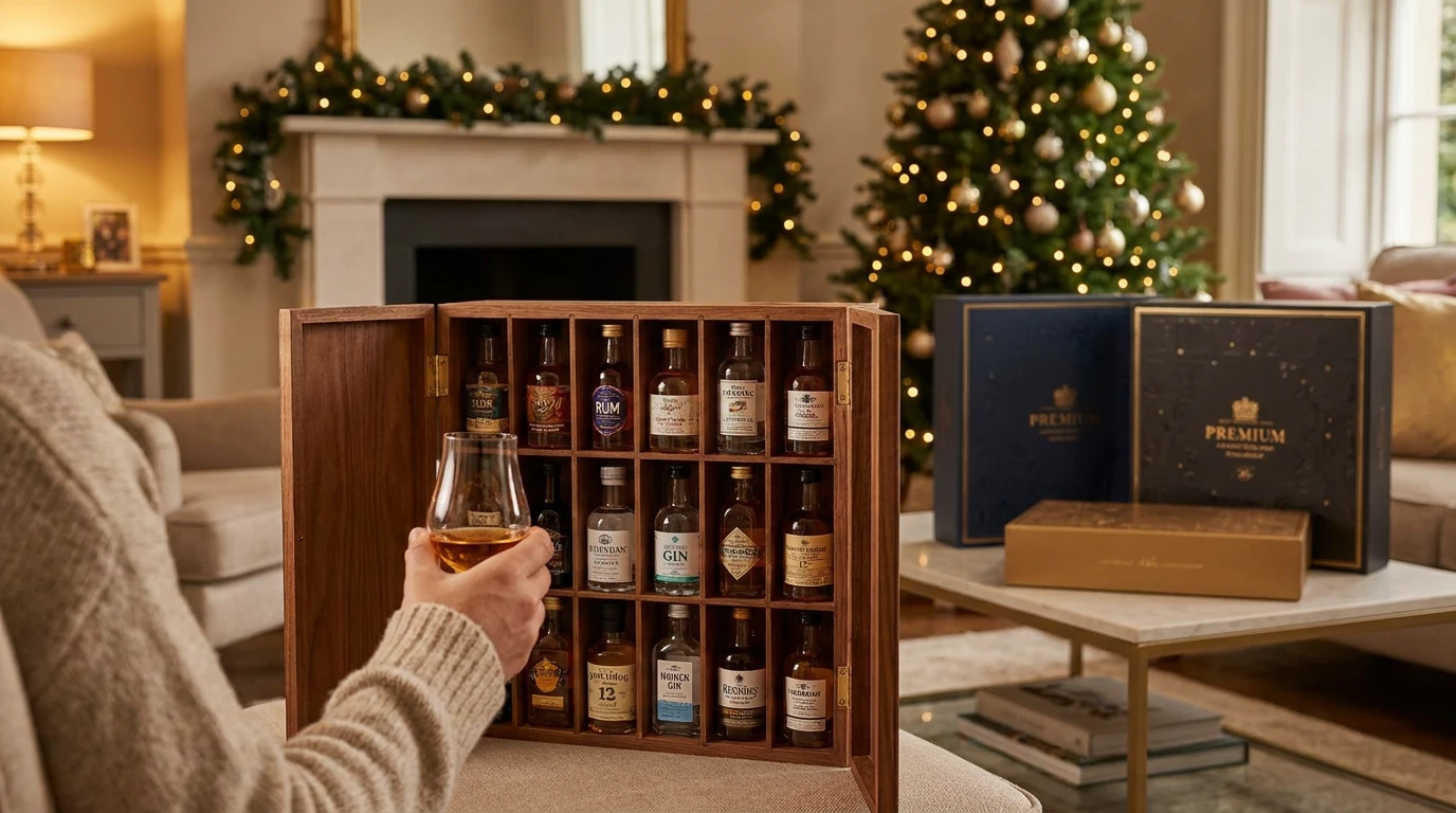 Eksklusive julekalendre med rom, gin og whisky 2024