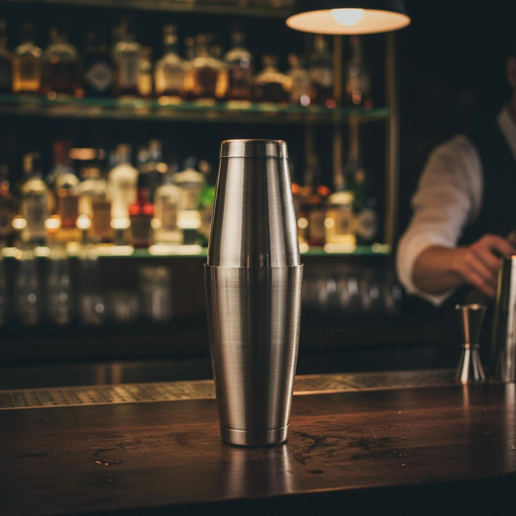 Antik Messing 80cl & 55cl Tin-On-Tin Shaker BTBL3347 by Beaumont color Grå