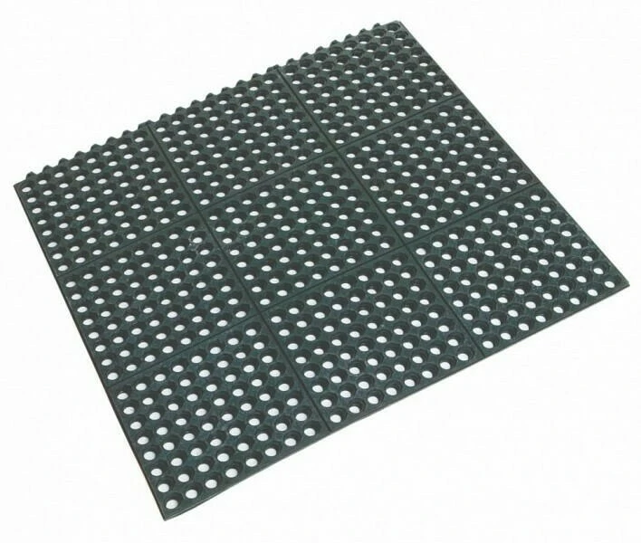 Gulvmåtte - Gummi Interlocking 90x90x1.2cm BTBL3683 by Beaumont color Sort
