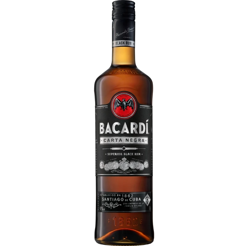 Bacardi Black Carta Negra Mørk Rom 70 cl 54075 by BACARDI color Sort