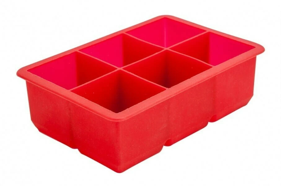 Rød silikone isterningform 6 rum BTBL3350 by Beaumont color Rød