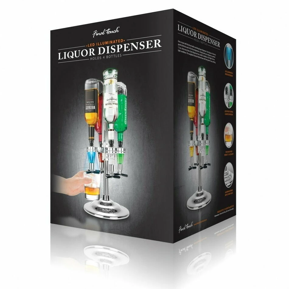 Final Touch Roterende Flaskeholder til 4 Flasker med LED FTA1815 by Final Touc color Sort