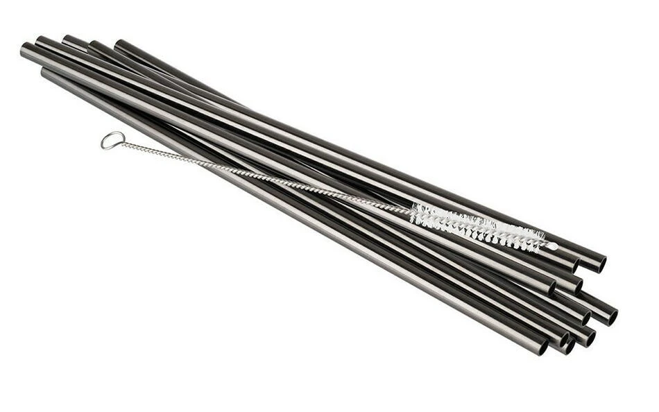 Sugerør i stål - Gunmetal Look 11 stk - 21,5 cm Ø8 11193384 by APS color Gunmetal