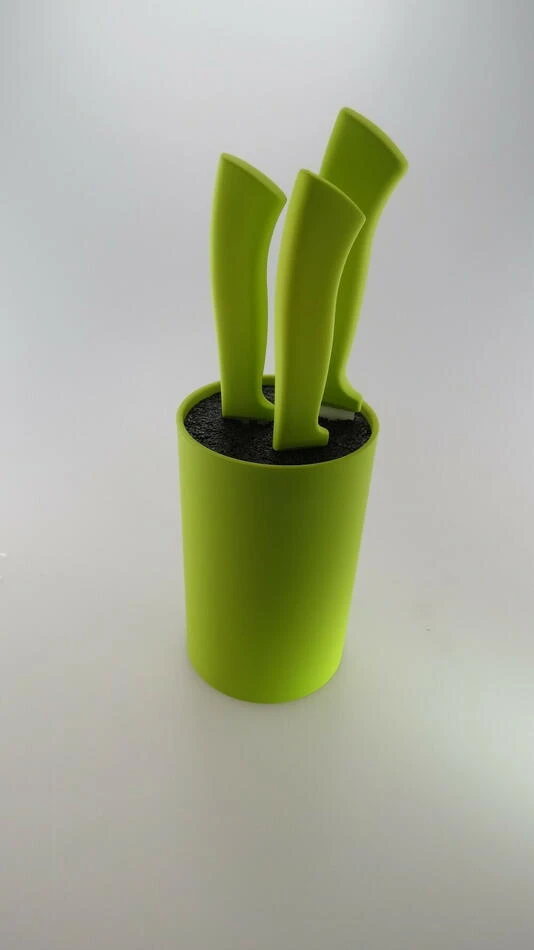 Knivblok med 3 knive, grøn ST14002  color Grøn