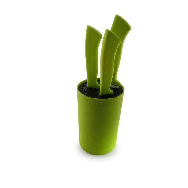 Knivblok med 3 knive, grøn ST14002  color Grøn