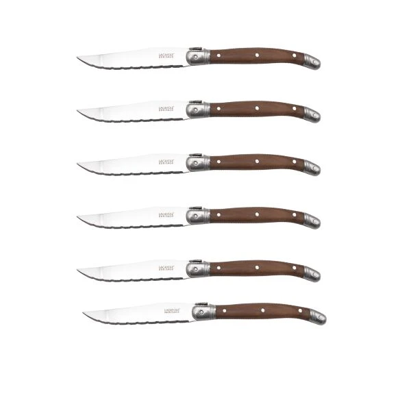 Laguiole Heritage 6 stk steakknive i valnød 40271005 by Laguiole color Sort