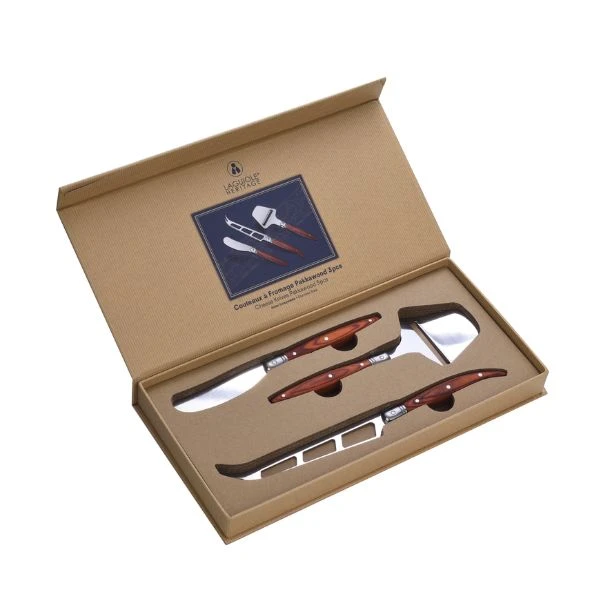 LG Heritage Ostesæt 3 Knive Pakkawood 40273020 by Laguiole color Sort