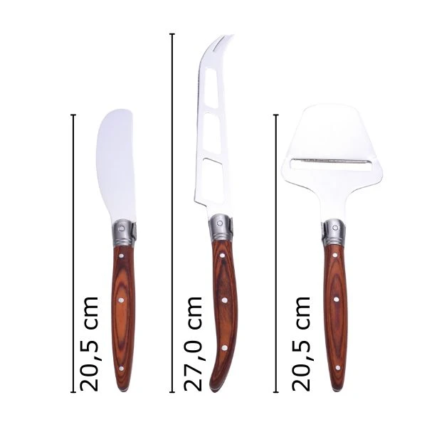 LG Heritage Ostesæt 3 Knive Pakkawood 40273020 by Laguiole color Sort