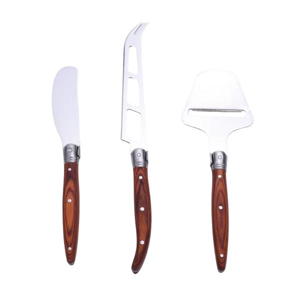 LG Heritage Ostesæt 3 Knive Pakkawood 40273020 by Laguiole color Sort