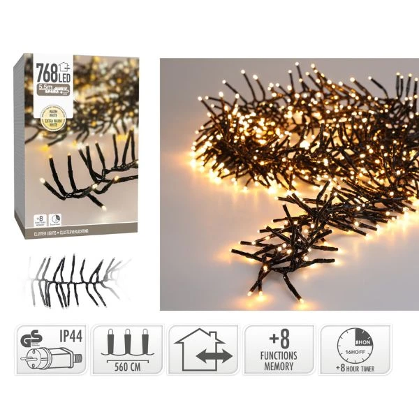 Klynge lyskæde 768 LED-lys varm hvid AX8550630 by Koop color Hvid