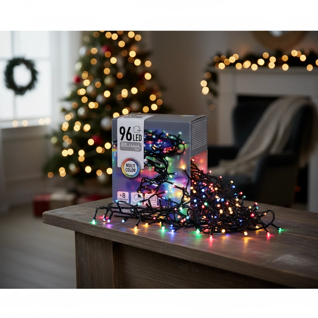 LED-lys 96 stk. batteridrevne flerfarvede AX9810240 by Koop color Farvet