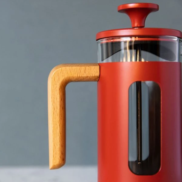 Pisa 3-kops stempelkande rød træhåndtag La Cafetière LCPISA3CPREDW by La Cafetière color Sort