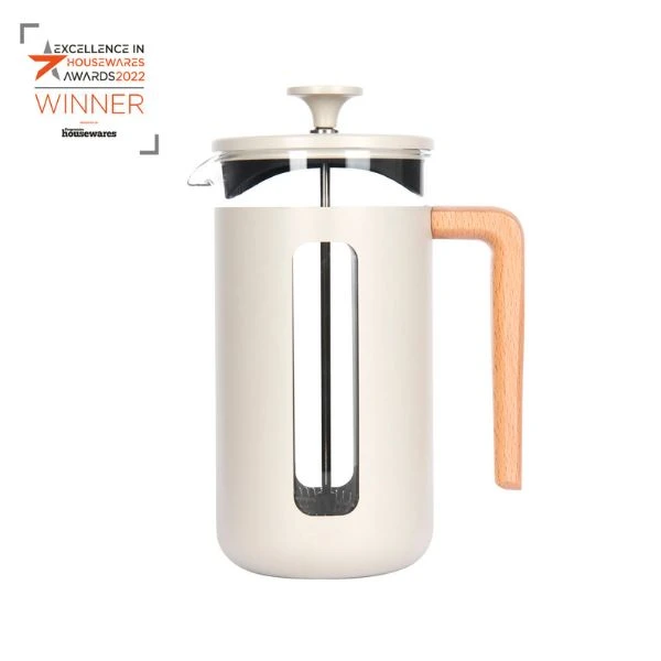 Pisa 8-kops stempelkande latte træhåndtag La Cafetière LCPISA8CPLATW by La Cafetière color Sort