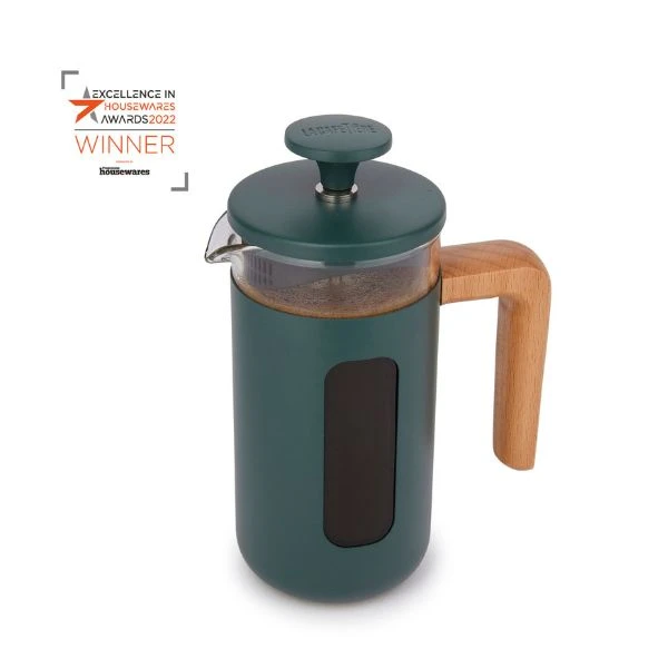 Pisa 3-kops stempelkande grøn træhåndtag La Cafetière LCPISA3CPGRNW by La Cafetière color Sort
