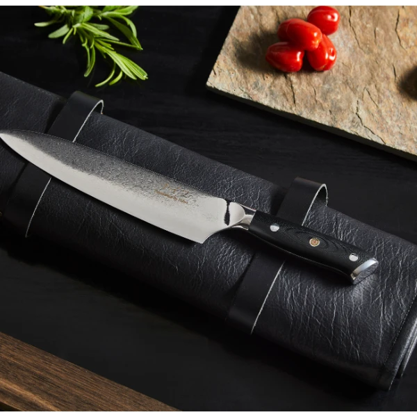 Damascus By Hâws Chef Knife 33.5 Cm 30-DHB005 by Damascus by Hâws color Sølv/ brun