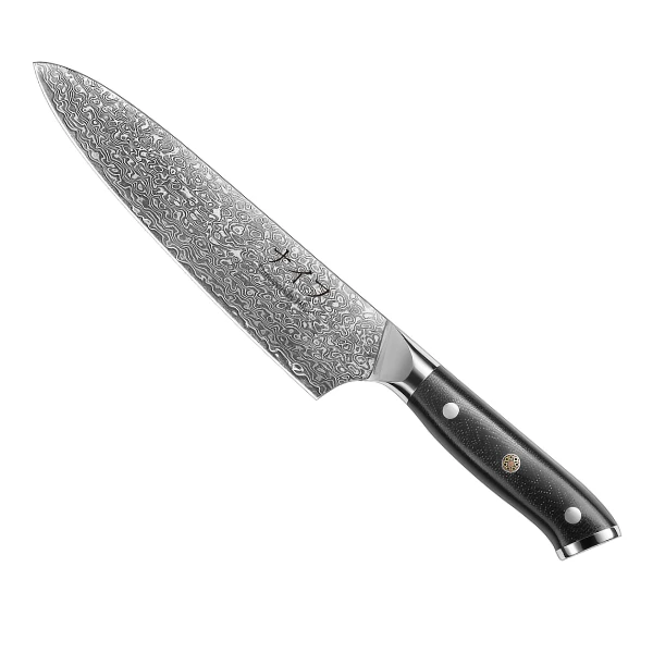 Damascus By Hâws Chef Knife 33.5 Cm 30-DHB005 by Damascus by Hâws color Sølv/ brun