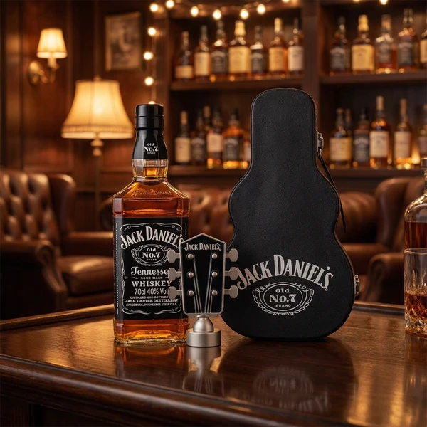 Jack Daniel's Old No. 7 Whiskey Guitar FL 70 m. Gaveæske 58168 by JACKDANIEL color Sort
