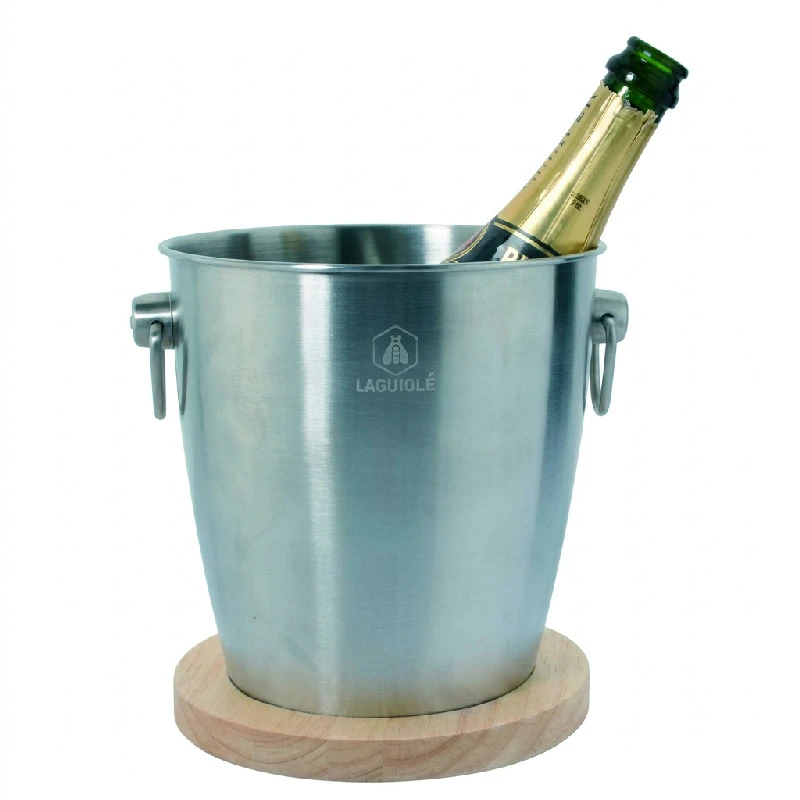 LAGUIOLE Vinkøler med træunderlag 40268930 by Laguiole color Sølv