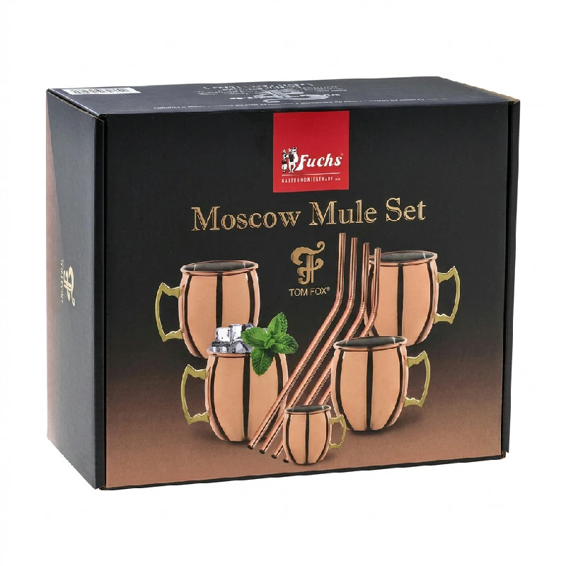 Moscow Mule sæt med sugerør 450 ml - kobber 17081 by Fuchs Gastro color Kobber