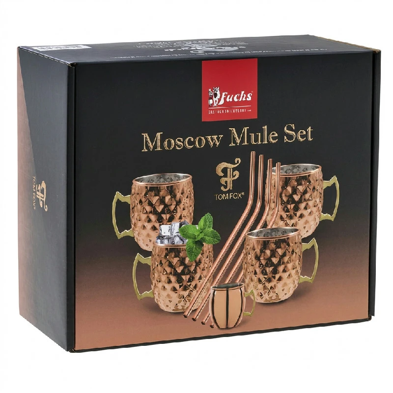 Moscow Mule diamant sæt m. sugerør 450 ml - kobber 17074 by Fuchs Gastro color Kobber
