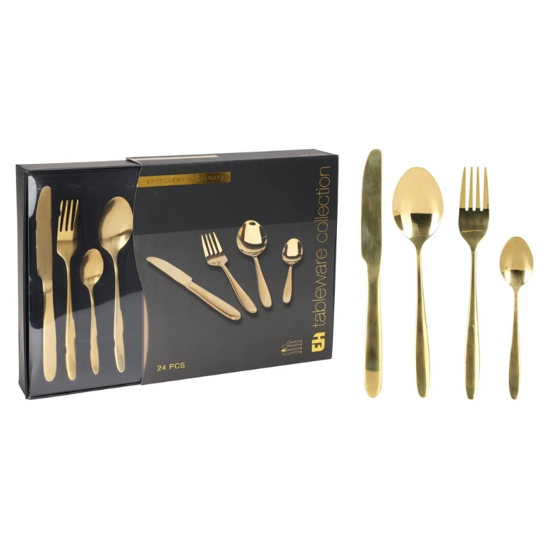 Bestiksæt 24 dele guld CC4100940 by Koop color Guld
