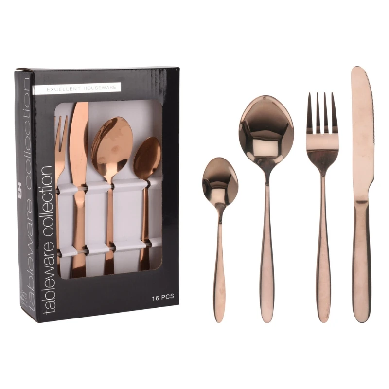 Bestiksæt 16 dele kobber CC4100710 by Koop color Kobber