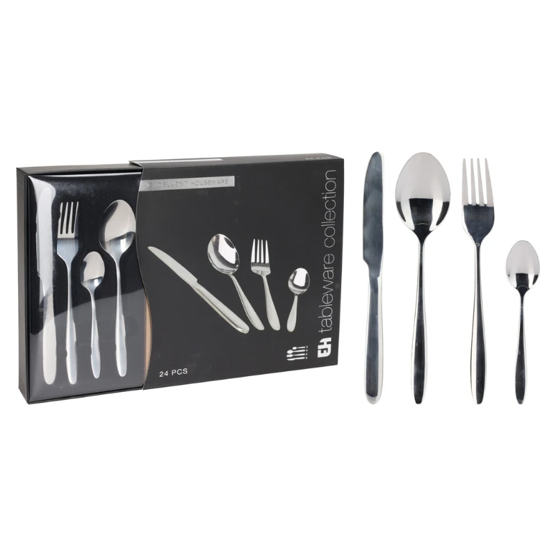 Bestiksæt 24 dele i rustfrit stål - sølv CC4100960 by Koop color Sølv