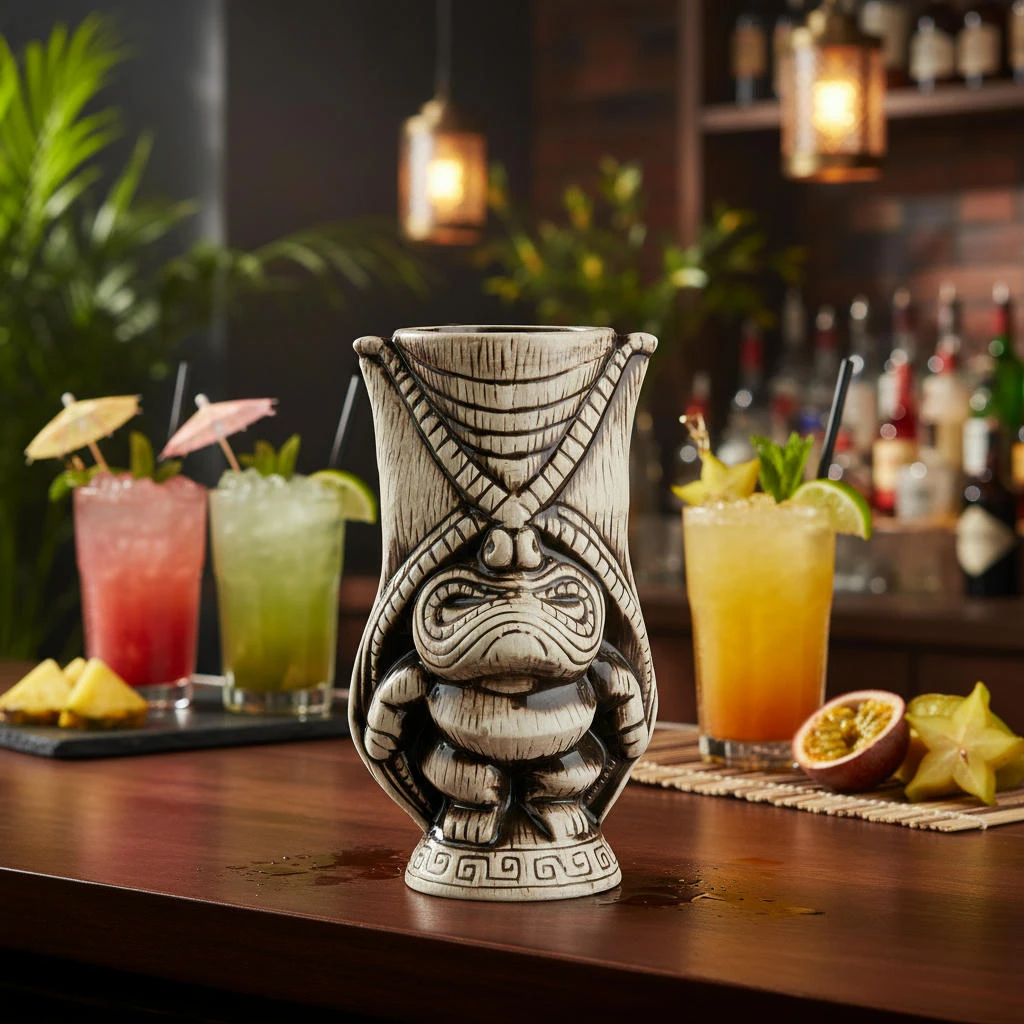 Keramisk Kane Tiki-krus 400ml BTBL3409 by Beaumont color Grå