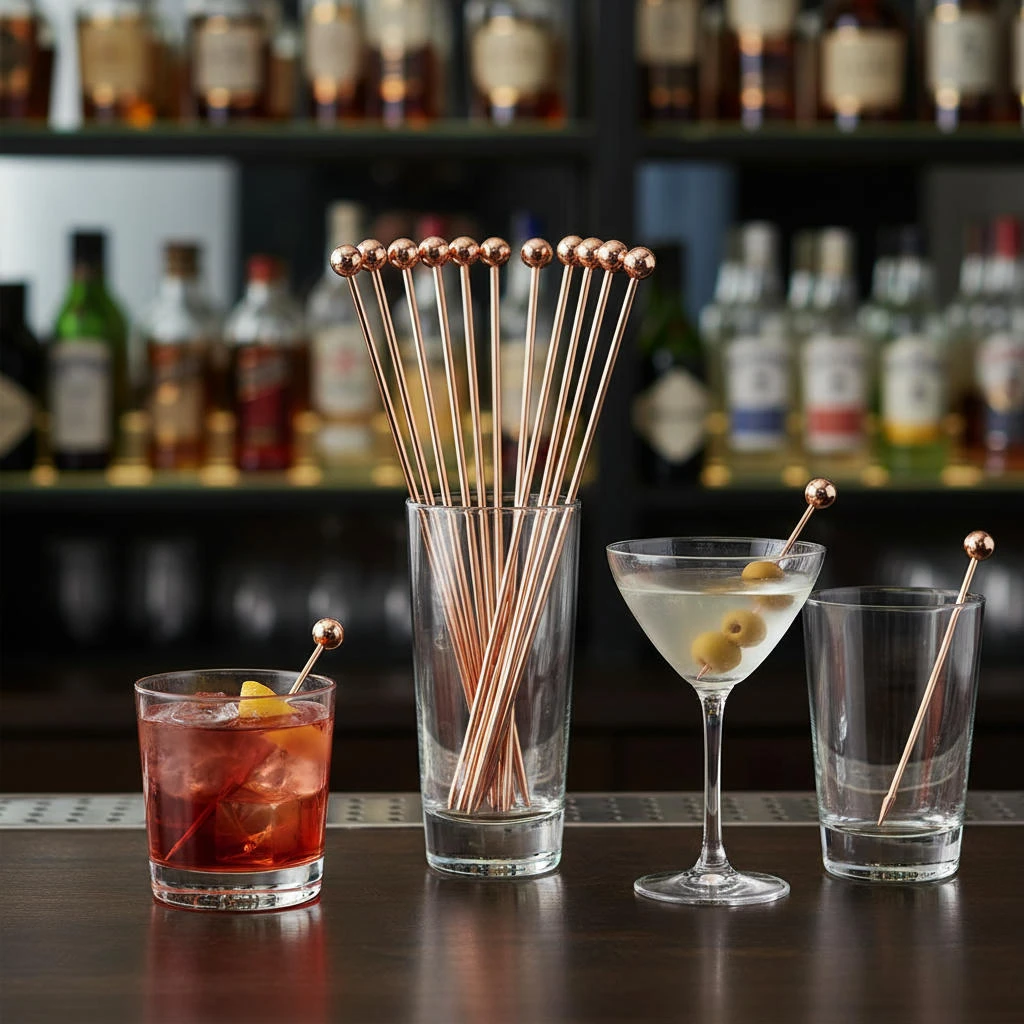 Ball Garnish Drinkspinde 10 stk. - Kobber BTBL3731 by Beaumont color Kobber
