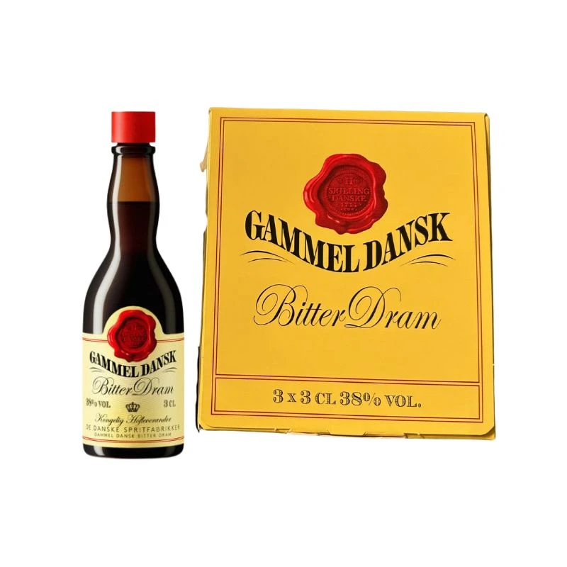 Gammel Dansk Bitter Dram 3x FL 3 206012 by AALBORG color Sort