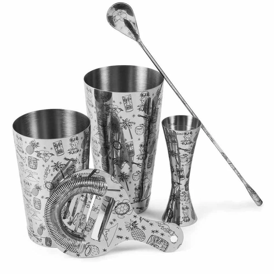 Tiki 5 Piece Cocktail Set UB4345 by Urban Bar color Sort