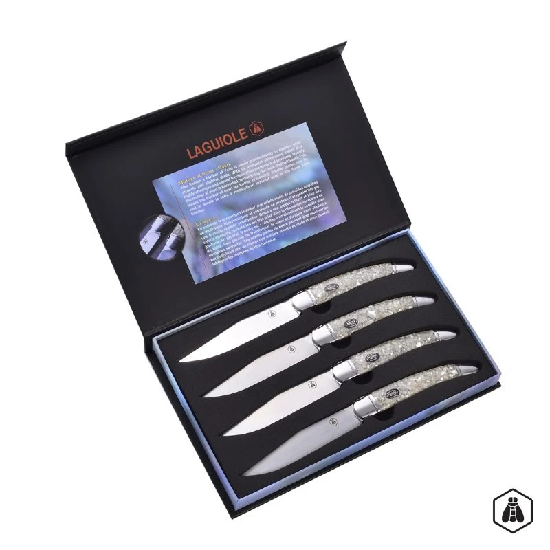 Laguiole perlemors steakknive 4 stk 40269069 by Laguiole color Sort