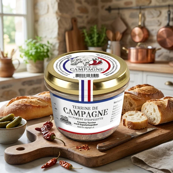 Country Terrine m/ Espelette Peber DD 180g 15513 by Deli Drengene color Sort