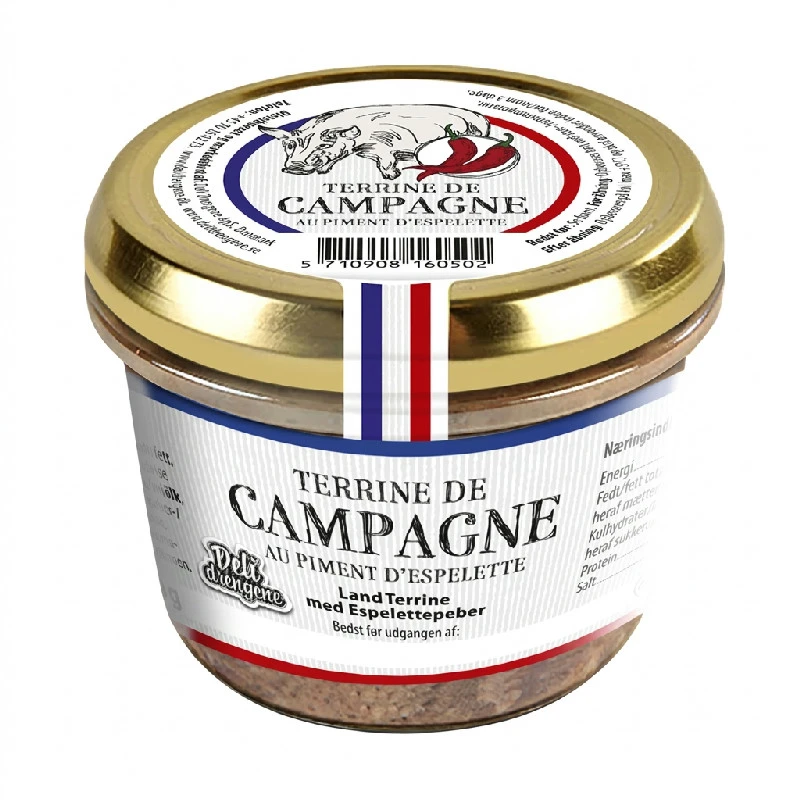 Country Terrine m/ Espelette Peber DD 180g 15513 by Deli Drengene color Sort