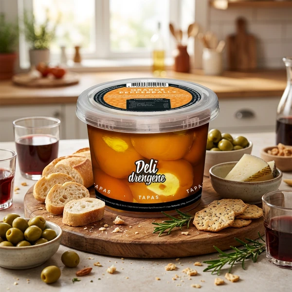 Orange Pebre med Honning-Sennep Ost 270g (160g drænet) 1810 by Deli Drengene color Sort