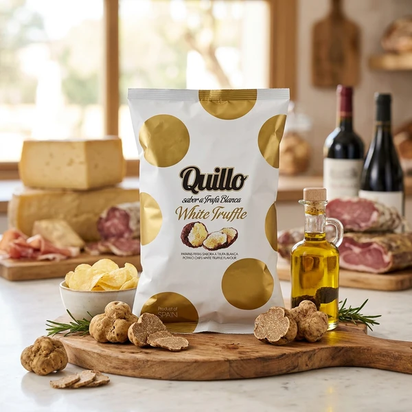 Trøffel Chips Quillo 45g 1986 by Deli Drengene color Sort