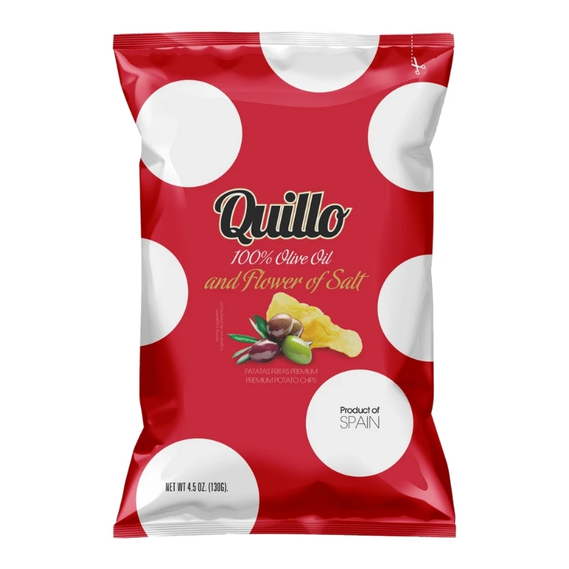 Olivenolie Chips Quillo 45g 1989 by Deli Drengene color Sort