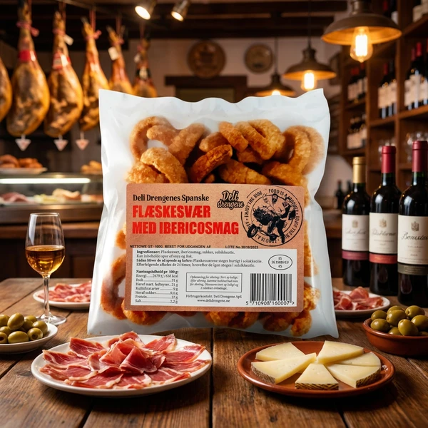 Flæskesvær med ibericosmag 100g 281 by Deli Drengene color Sort