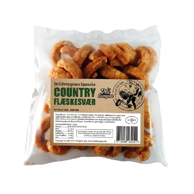 Country Flæskesvær 100g 282 by Deli Drengene color Sort