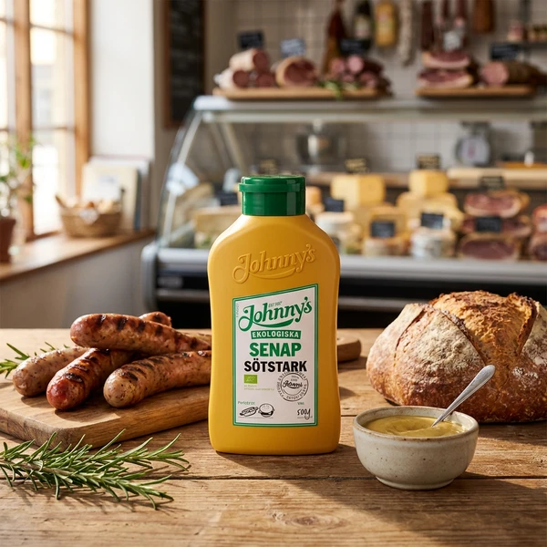 Johnnys Sennep Sødstærk Økologisk 500g 3100009 by Deli Drengene color Sort