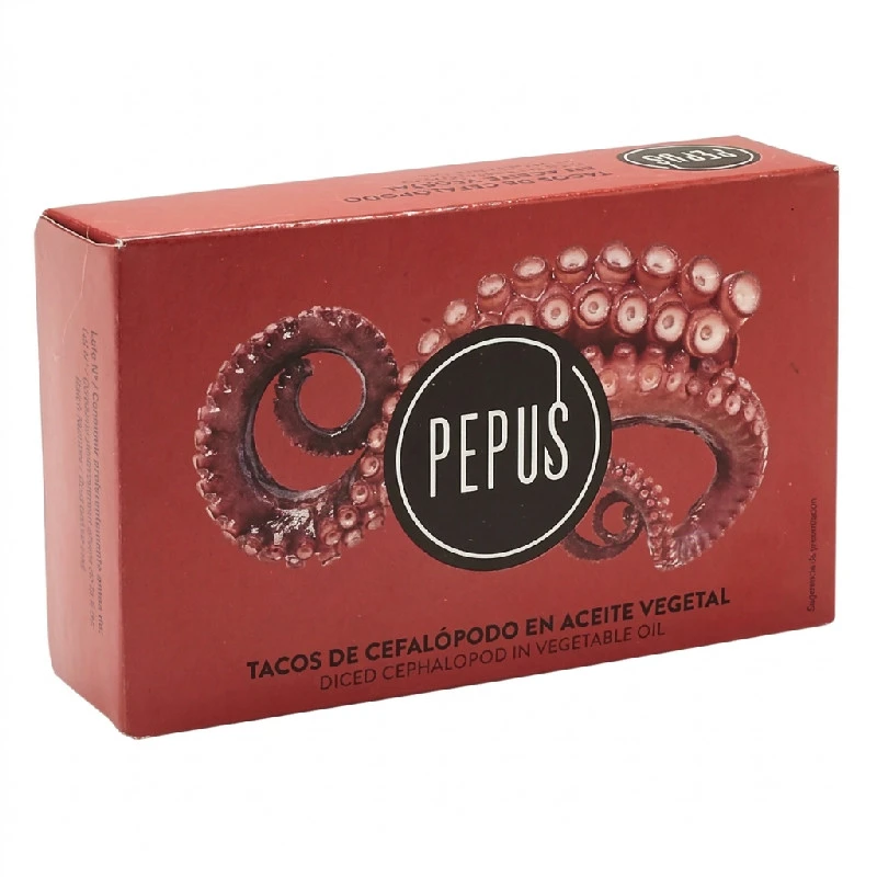 Pepus Pulpo/Blæksprutte i solsikkeolie 120/75g 59104 by Deli Drengene color Sort