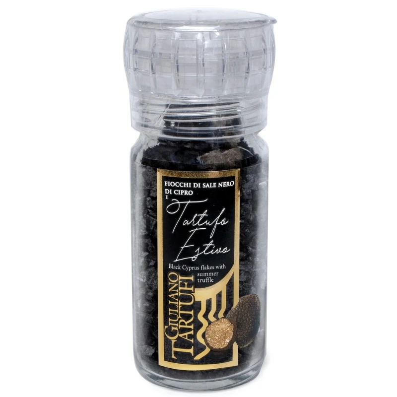 Sort Kværn flagesalt med sommertrøfler skiver 5 % 50g 9014 by Deli Drengene color Sort