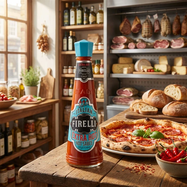 Firelli chili hot sauce extra hot 148 ml 60102 by Deli Drengene color Sort