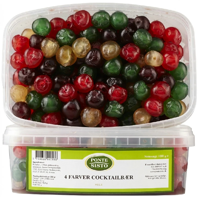 Cocktailbær hele 4 farver 1 kg PET 27150 by Ponte Sisto color Sort